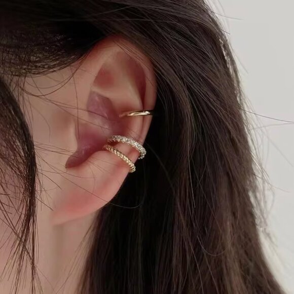 Anthropologie Jewelry - Gold Ear Cuff Trio